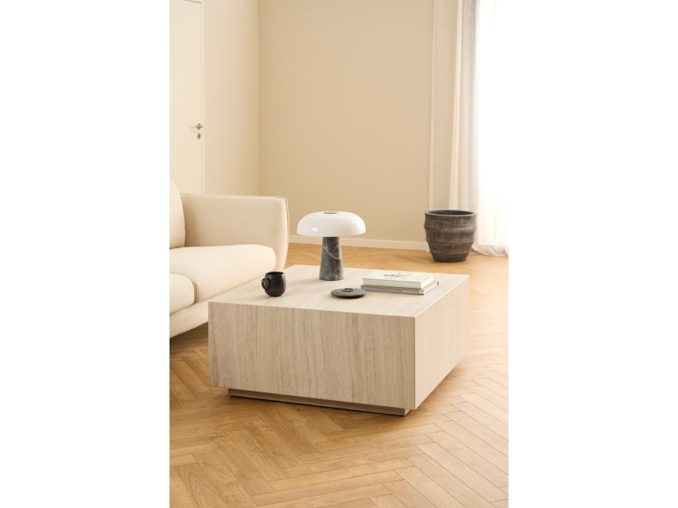 Stolik kawowy Dice 90x90cm trawertyn - ACTONA